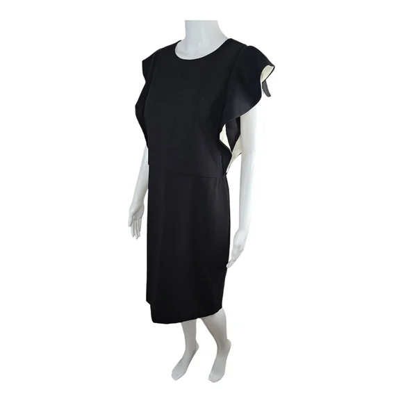 Ann Taylor Black Sheath Formal Knee Length Dress Sz. 8 Women's Regular - Picture 4 of 4